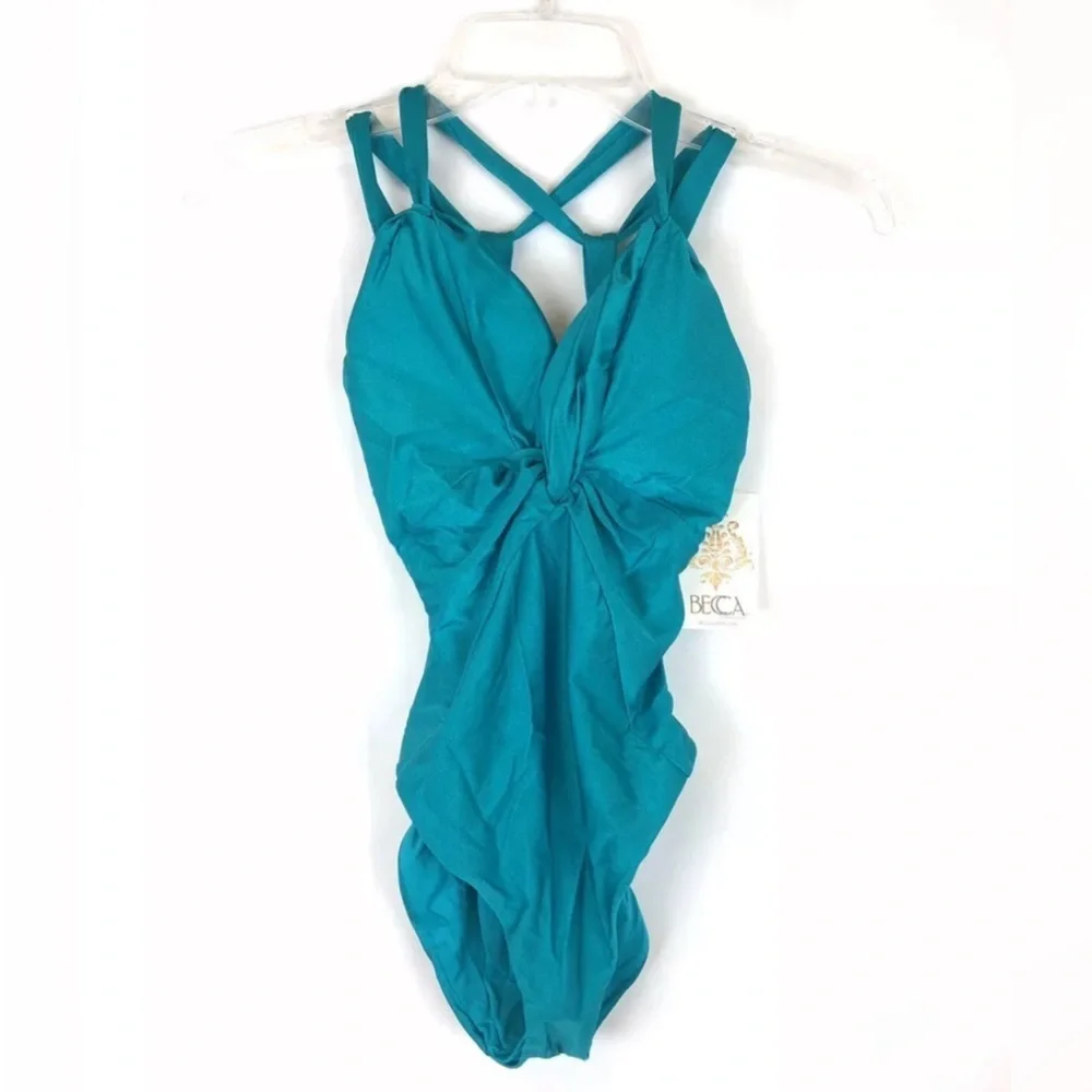 Rebecca Virtue Becca Women’s Blue One Piece Swimsuit, Size Small